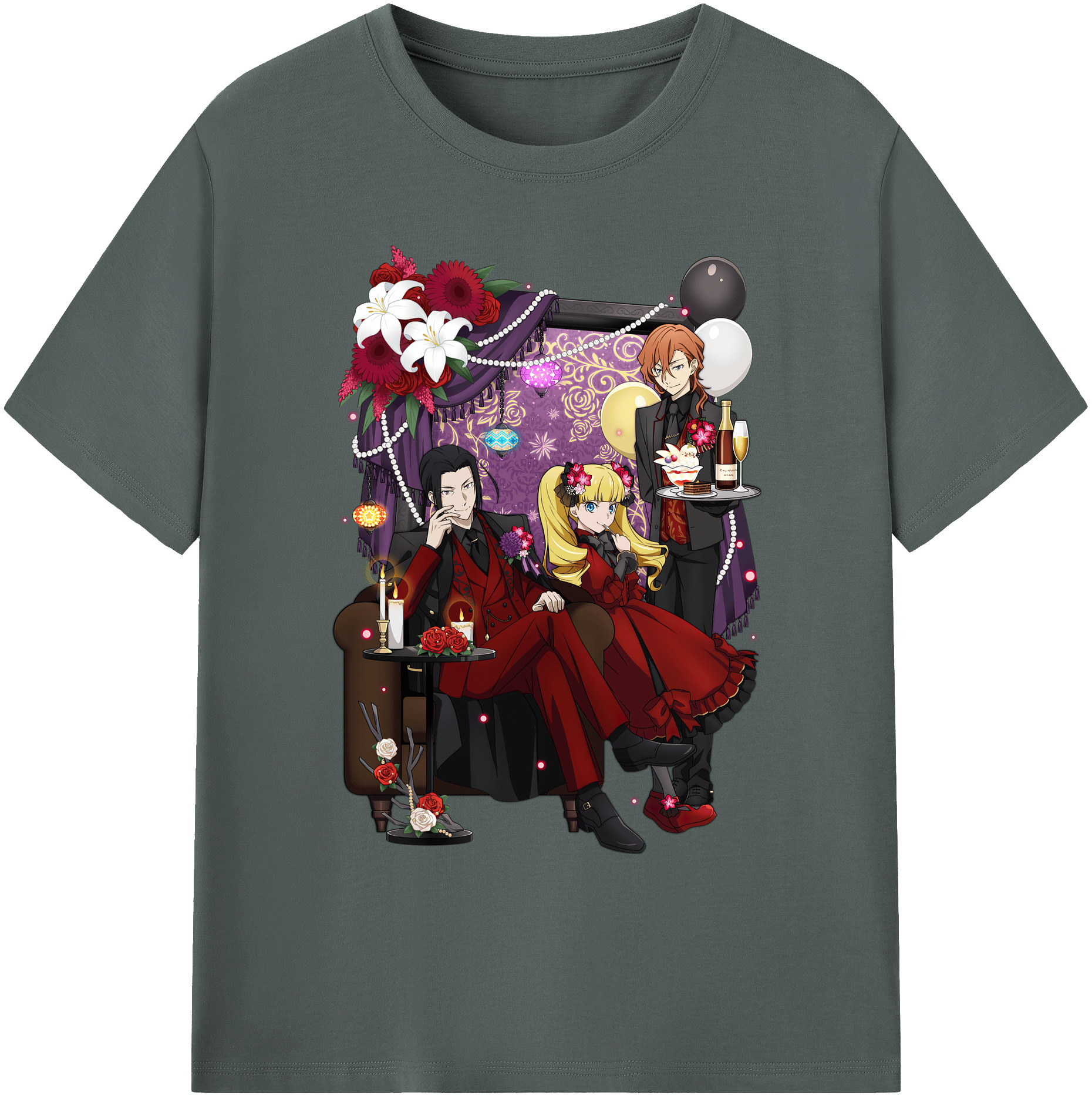 （画像用） 文豪ストレイドッグス Bungo Stray Dogs 綿100％ メンズ半袖Tシャツ｜肌触りやわらか＆通気性